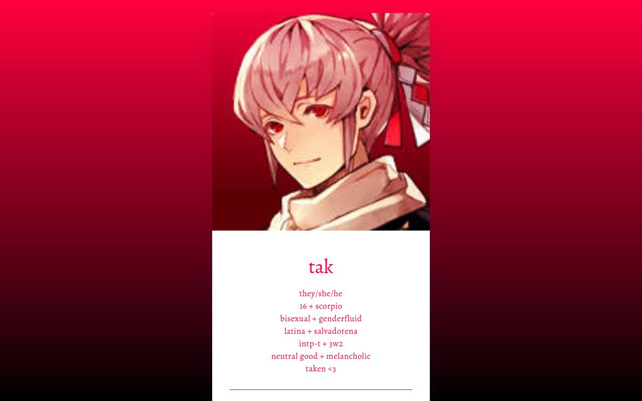 Carrd profile picture for @tak